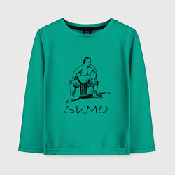 Лонгслив хлопковый детский Сумо минимализм, цвет: зеленый