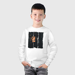 Лонгслив хлопковый детский Глаза в темноте, цвет: белый — фото 2