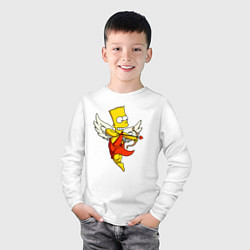 Лонгслив хлопковый детский Барт Симпсон - купидон, цвет: белый — фото 2