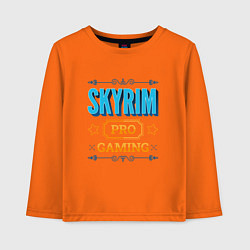Лонгслив хлопковый детский Игра Skyrim pro gaming, цвет: оранжевый