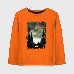 Лонгслив хлопковый детский Лес кругом, цвет: оранжевый