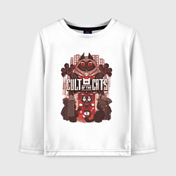 Лонгслив хлопковый детский Cult Of The Cats, цвет: белый