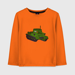 Лонгслив хлопковый детский Самый обычный танк, цвет: оранжевый
