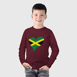 Лонгслив хлопковый детский Сердце - Ямайка, цвет: меланж-бордовый — фото 2