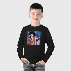 Лонгслив хлопковый детский Евангелион фотография Мисато, цвет: черный — фото 2