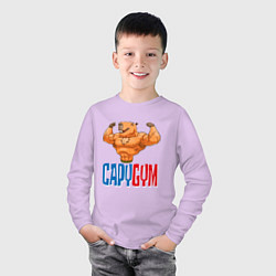 Лонгслив хлопковый детский CapyGYM - лучший бодибилдинг, цвет: лаванда — фото 2