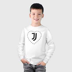 Лонгслив хлопковый детский Лого Juventus в сердечке, цвет: белый — фото 2
