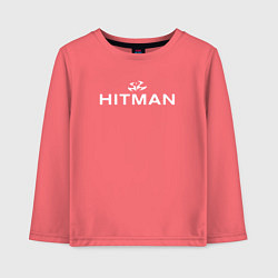 Лонгслив хлопковый детский Hitman - лого, цвет: коралловый