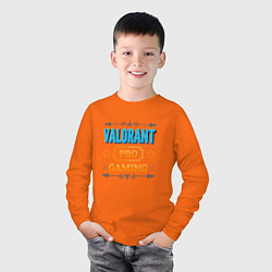 Лонгслив хлопковый детский Игра Valorant pro gaming, цвет: оранжевый — фото 2