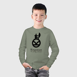 Лонгслив хлопковый детский Kingsman Секретная служба - logo, цвет: авокадо — фото 2