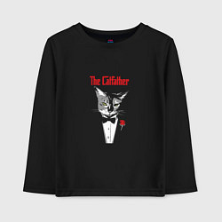 Лонгслив хлопковый детский The Catfather, цвет: черный