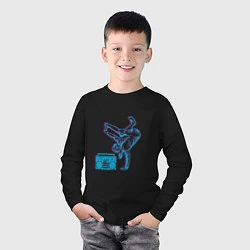 Лонгслив хлопковый детский Hip Hop Dance, цвет: черный — фото 2