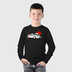 Лонгслив хлопковый детский Subaru Impreza WRX Sti Retro JDM, цвет: черный — фото 2