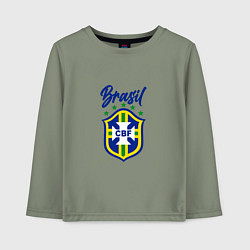 Лонгслив хлопковый детский Brasil Football, цвет: авокадо