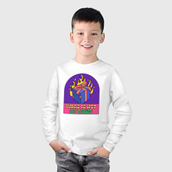 Лонгслив хлопковый детский Christmas is not my thing, цвет: белый — фото 2