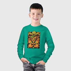 Лонгслив хлопковый детский Бристлбэк, цвет: зеленый — фото 2