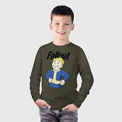 Лонгслив хлопковый детский Fallout blondie boy, цвет: меланж-хаки — фото 2