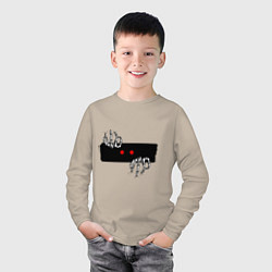 Лонгслив хлопковый детский Демон внутри, цвет: миндальный — фото 2