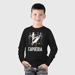 Лонгслив хлопковый детский Capoeira - contactless combat, цвет: черный — фото 2