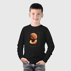 Лонгслив хлопковый детский Планета Марс персик в разрезе, цвет: черный — фото 2