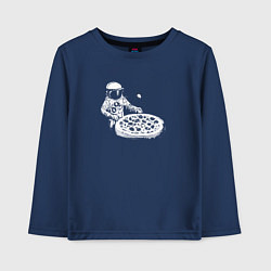 Лонгслив хлопковый детский Space breakfast, цвет: тёмно-синий