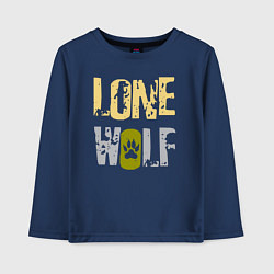 Лонгслив хлопковый детский Lone Wolf - одинокий волк, цвет: тёмно-синий