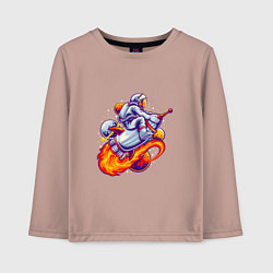 Лонгслив хлопковый детский Space Fire, цвет: пыльно-розовый