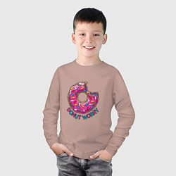 Лонгслив хлопковый детский Donut - Worry, цвет: пыльно-розовый — фото 2