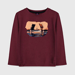 Лонгслив хлопковый детский Закат в Питере, цвет: меланж-бордовый