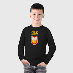 Лонгслив хлопковый детский Old School emblem, цвет: черный — фото 2