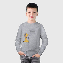 Лонгслив хлопковый детский Будни дизайнера - жирафик, цвет: меланж — фото 2