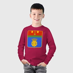 Лонгслив хлопковый детский Герб Волгограда, цвет: маджента — фото 2