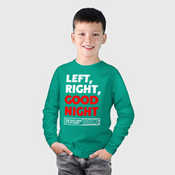 Лонгслив хлопковый детский Left righte good night, цвет: зеленый — фото 2