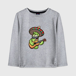 Лонгслив хлопковый детский Кактус - Мексиканец, цвет: меланж