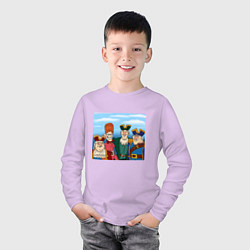 Лонгслив хлопковый детский Остров сокровищ мы с пацанами мем, цвет: лаванда — фото 2