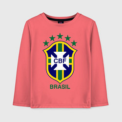 Лонгслив хлопковый детский Brasil CBF, цвет: коралловый