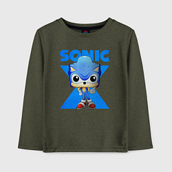 Лонгслив хлопковый детский Funko pop Sonic, цвет: меланж-хаки