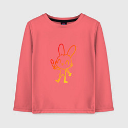 Лонгслив хлопковый детский Солнечный кролик, цвет: коралловый