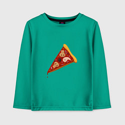 Лонгслив хлопковый детский Пицца на хэллоуин, цвет: зеленый