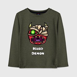 Детский лонгслив Geometry Dash hard demon