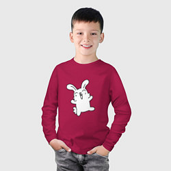 Лонгслив хлопковый детский Happy Bunny, цвет: маджента — фото 2