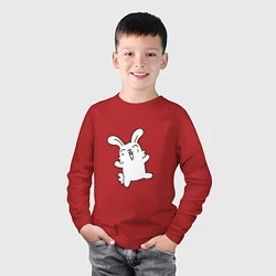 Лонгслив хлопковый детский Happy Bunny, цвет: красный — фото 2