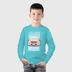 Лонгслив хлопковый детский Toyota Altezza stance, цвет: бирюзовый — фото 2