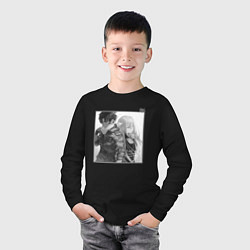 Лонгслив хлопковый детский Владилена и Синъэй - 86, цвет: черный — фото 2