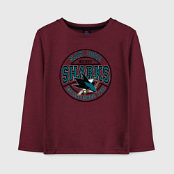 Лонгслив хлопковый детский San Jose Sharks, цвет: меланж-бордовый