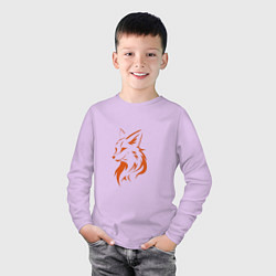 Лонгслив хлопковый детский Голова лисы, цвет: лаванда — фото 2