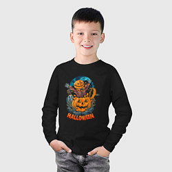 Лонгслив хлопковый детский Halloween Scarecrow, цвет: черный — фото 2