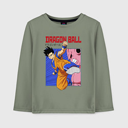Лонгслив хлопковый детский Dragon Ball - Сон Гоку - Удар, цвет: авокадо