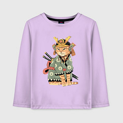 Детский лонгслив Рыжий кот якудза Самурай