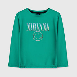 Лонгслив хлопковый детский Nirvana - смайлик, цвет: зеленый